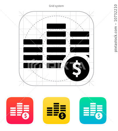 Stack with coins icon. 10732210