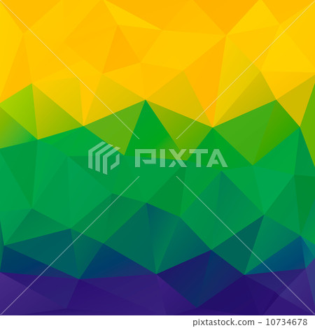 Abstract polygon background. Brazil flag colors. Vector. 10734678