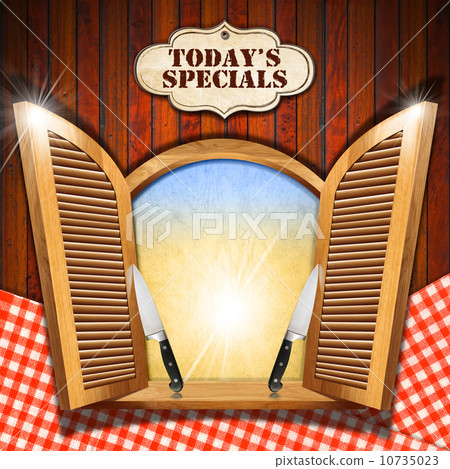 Today's Specials - Menu on Wooden Window 10735023