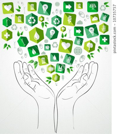 Green splash hands design Green splash hands design 10735757