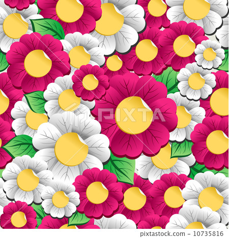 Spring vibrant flowers pattern 10735816