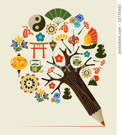 China tradition concept pencil tree China tradition concept pencil tree 10735883