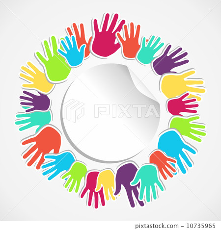 Colorful human hand circle - Stock Illustration [10735965] - PIXTA