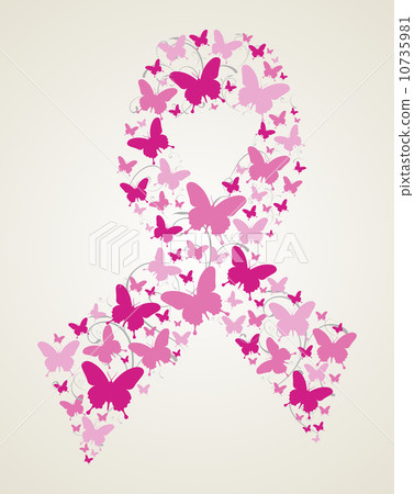Butterfly in breast cancer awareness ribbon Butterfly in breast cancer awareness ribbon 10735981