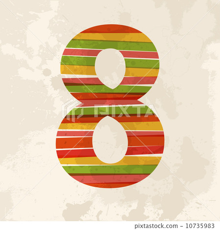 Vintage multicolor number eight Vintage multicolor number eight 10735983