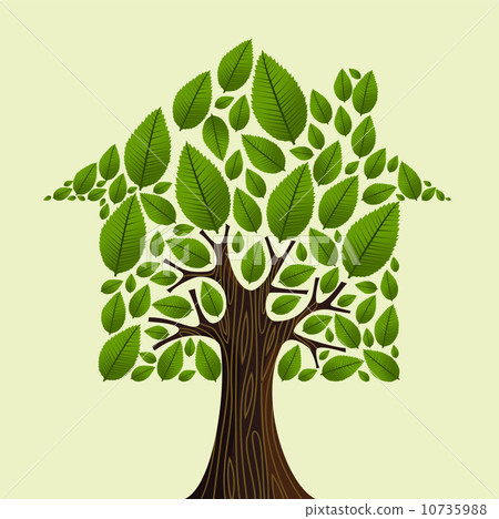 Real estate green tree house concept. Real estate green tree house concept. 10735988