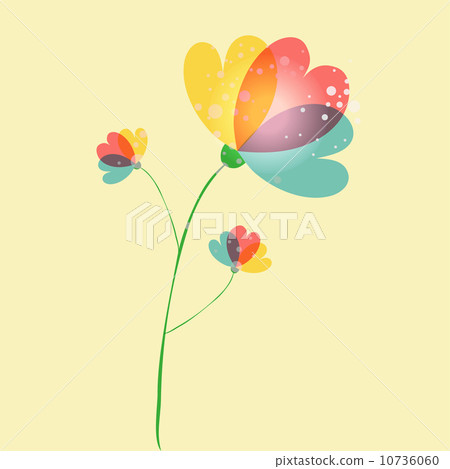 Single multicolored transparent flower 10736060