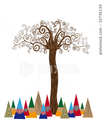 Isolated art tree concept 10736139