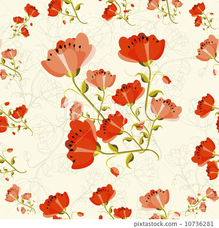 Poppy flower pattern Poppy flower pattern 10736281