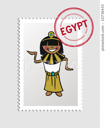 Egypt cartoon person travel stamp. 10736435