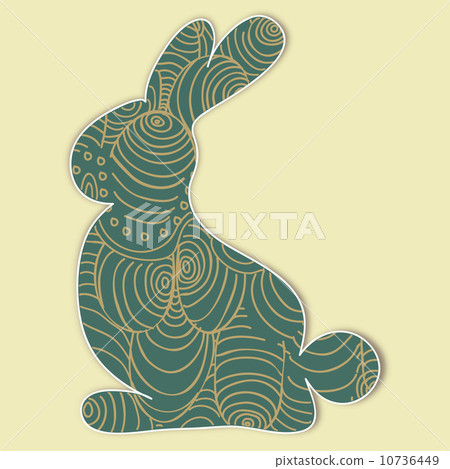 Decorated Easter bunny silhouette 10736449