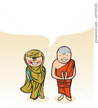 Indian cartoon couple bubble dialogue 10736530