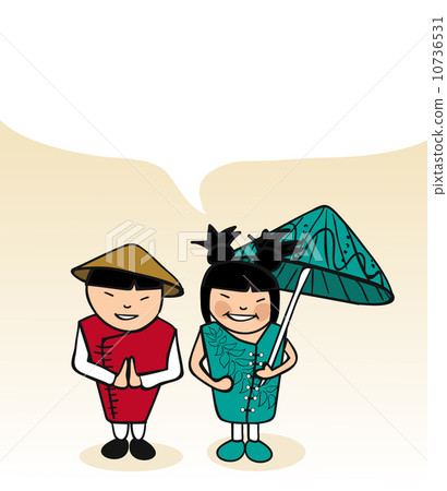 Chinese cartoon couple bubble dialogue Chinese cartoon couple bubble dialogue 10736531