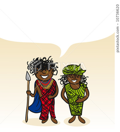 Kenyan cartoon couple social bubble 10736620