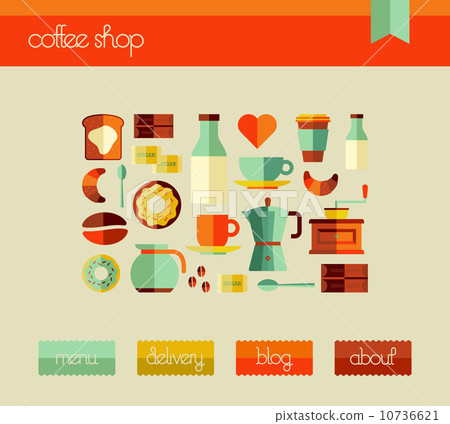 Coffee Shop web design template set Coffee Shop web design template set 10736621
