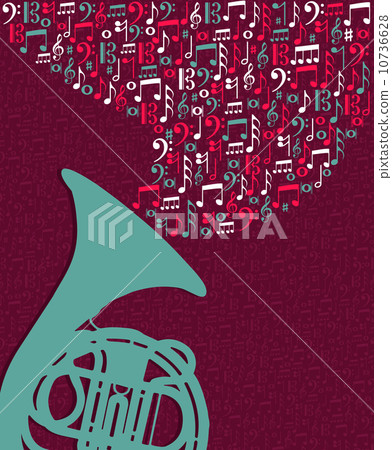 Music notes splash Tuba illustration 10736628