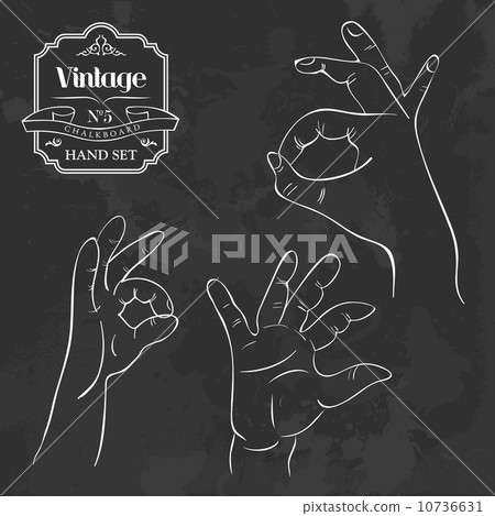 Vintage chalkboard OK hand gesture Vintage chalkboard OK hand gesture 10736631