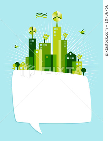 Eco green social media speech bubble - Stock Illustration [10736756 ...