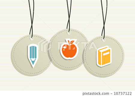 Hanging school badges elements. Hanging school badges elements. 10737122