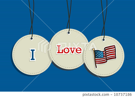Hanging i love USA badges 10737186