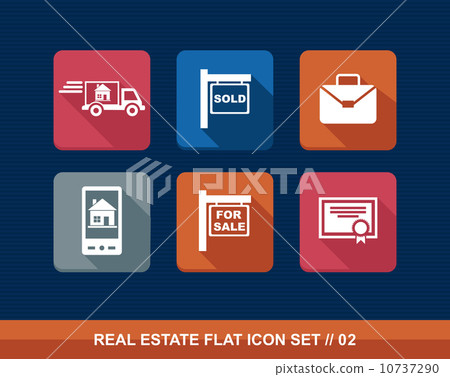Real estate flat icons set. - Stock Illustration [10737290] - PIXTA