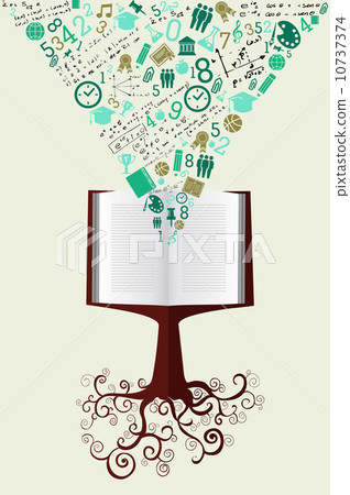 Education back to school green icons book tree. Education back to school green icons book tree. 10737374