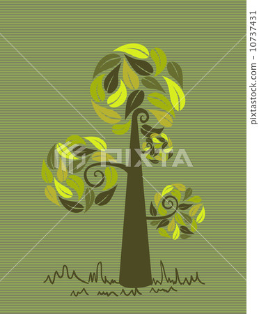 Vintage colors leaves tree set Vintage colors leaves tree set 10737431