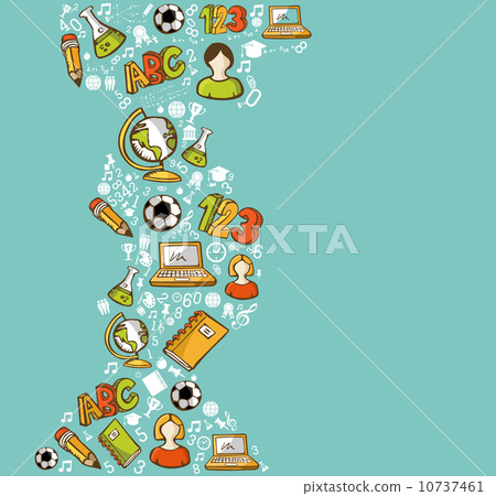 Education back to school cartoon icons. 10737461