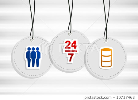 Hanging online support badges. 10737468