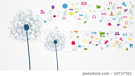 Colorful social network flower. 10737562