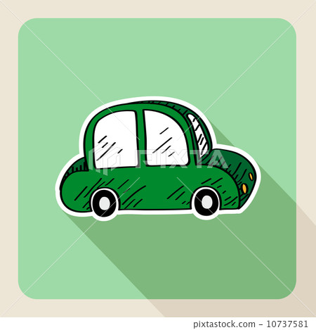 Hand drawn green car rental concept 10737581
