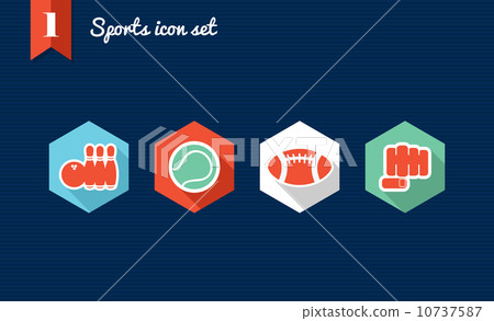 Sports flat icons set. 10737587