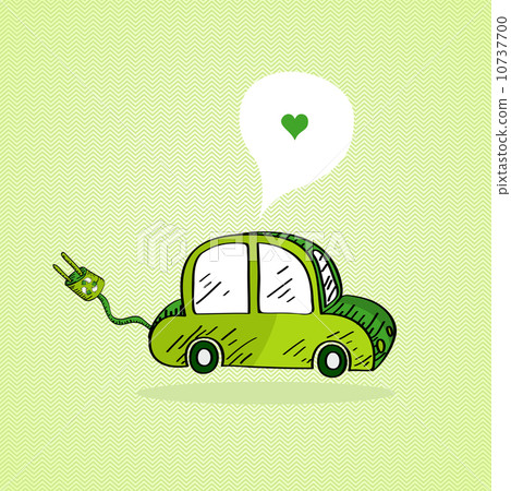 Hand drawn green car. Hand drawn green car. 10737700