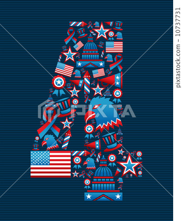 4th of july independence day icons 10737731