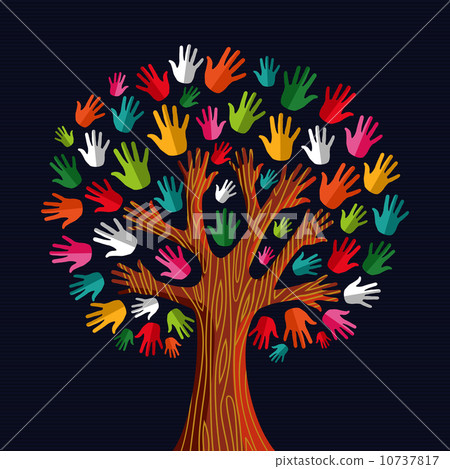 Colorful solidarity tree hands 10737817