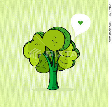 Hand drawn green tree Hand drawn green tree 10737964