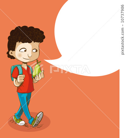 Back to school education boy with social bubble. Back to school education boy with social bubble. 10737986