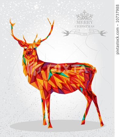 Merry Christmas colorful reindeer shape illustration. Merry Christmas colorful reindeer shape illustration. 10737988