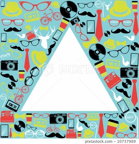 Vintage hipsters icons triangle. Vintage hipsters icons triangle. 10737989
