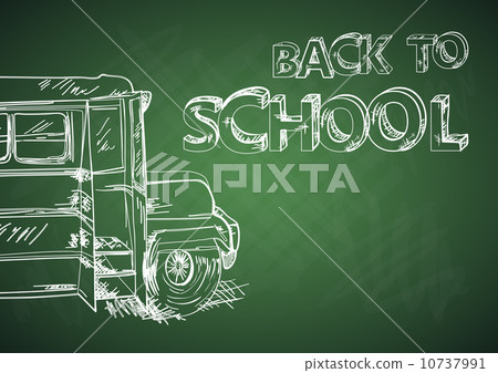 Back to school bus education chalkboard sketch EPS10 file. Back to school bus education chalkboard sketch EPS10 file. 10737991