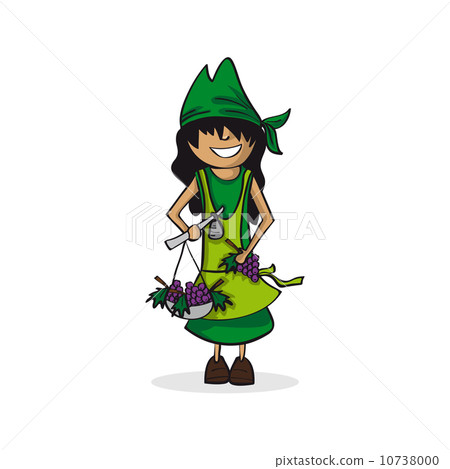 Profession farmer woman cartoon figure. 10738000