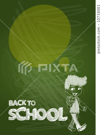Back to school text boy social bubble chalkboard EPS10 file. 10738001