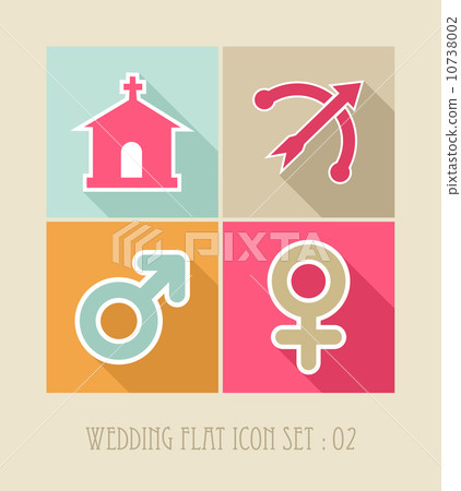 Wedding flat icon set. 10738002
