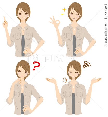 Female facial expression Female facial expression 10738361