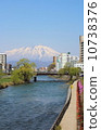 Spring Kitakami River and Mr. Iwateyama seen from the Bunko Bridge in Morioka city Spring Kitakami River and Mr. Iwateyama seen from the Bunko Bridge in Morioka city 10738376