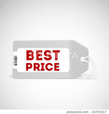 Blank price tag isolated on white - Stock Illustration [10745817] - PIXTA