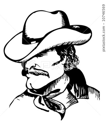 Cowboy portrait.Vector graphic black image Cowboy portrait.Vector graphic black image 10746569