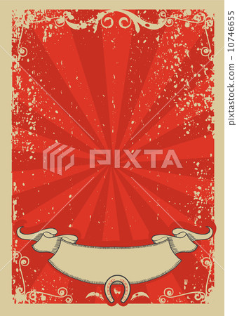 Cowboy background for text.Vector red graphic poster 10746655