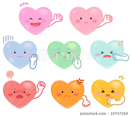 Heart's character facial expression - Stock Illustration [10747269] - PIXTA