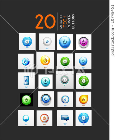 Vector mega set of abstract power buttons - Stock Illustration ...